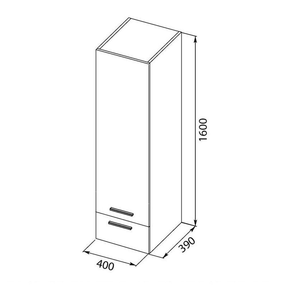 Шкаф-пенал для ванной Aquanet Верона 40 черный (подвесной)