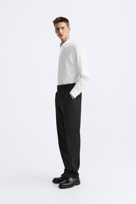 ZARA РУБАШКА ИЗ ЭЛАСТИЧНОЙ ТКАНИ, БЕЛЫЙ