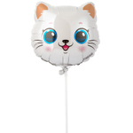 Шар Фольгированный Голова Кота (Белый)