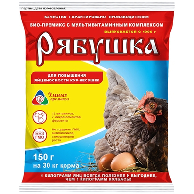 Прикормка РЯБУШКА для кур на 30 кг корма 150 гр,