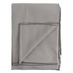 Покрывало из фактурного хлопка серого цвета с контрастным кантом из коллекции essential, 180х250 см