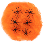 Декоративное украшение, Паутина и 6 пауков, Оранжевый/Черный ВВ