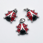 Подвеска Божья коровка, цвет серебро, размер 15*12 мм, цена за 1 шт