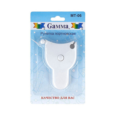 Рулетка пластик 150 см х 1.5 см "Gamma" МТ-06