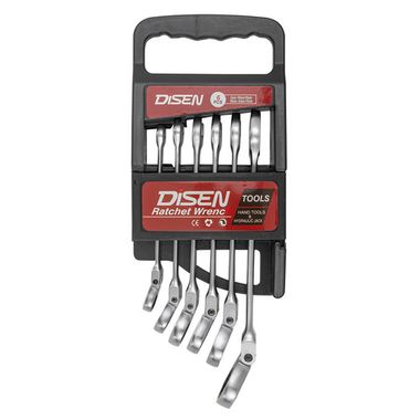 Набор ключей трещоточных с шарниром 6пр.(8,10,12,13,14,17мм),в пластиковом держателе DISEN DSD1506F