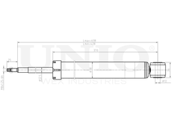 Амортизатор газовый задней подвески UNIO SAB-10501