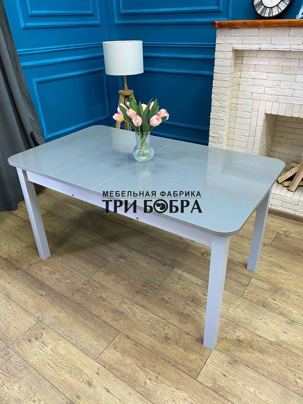 Большой кухонный стол "Макси", металлик