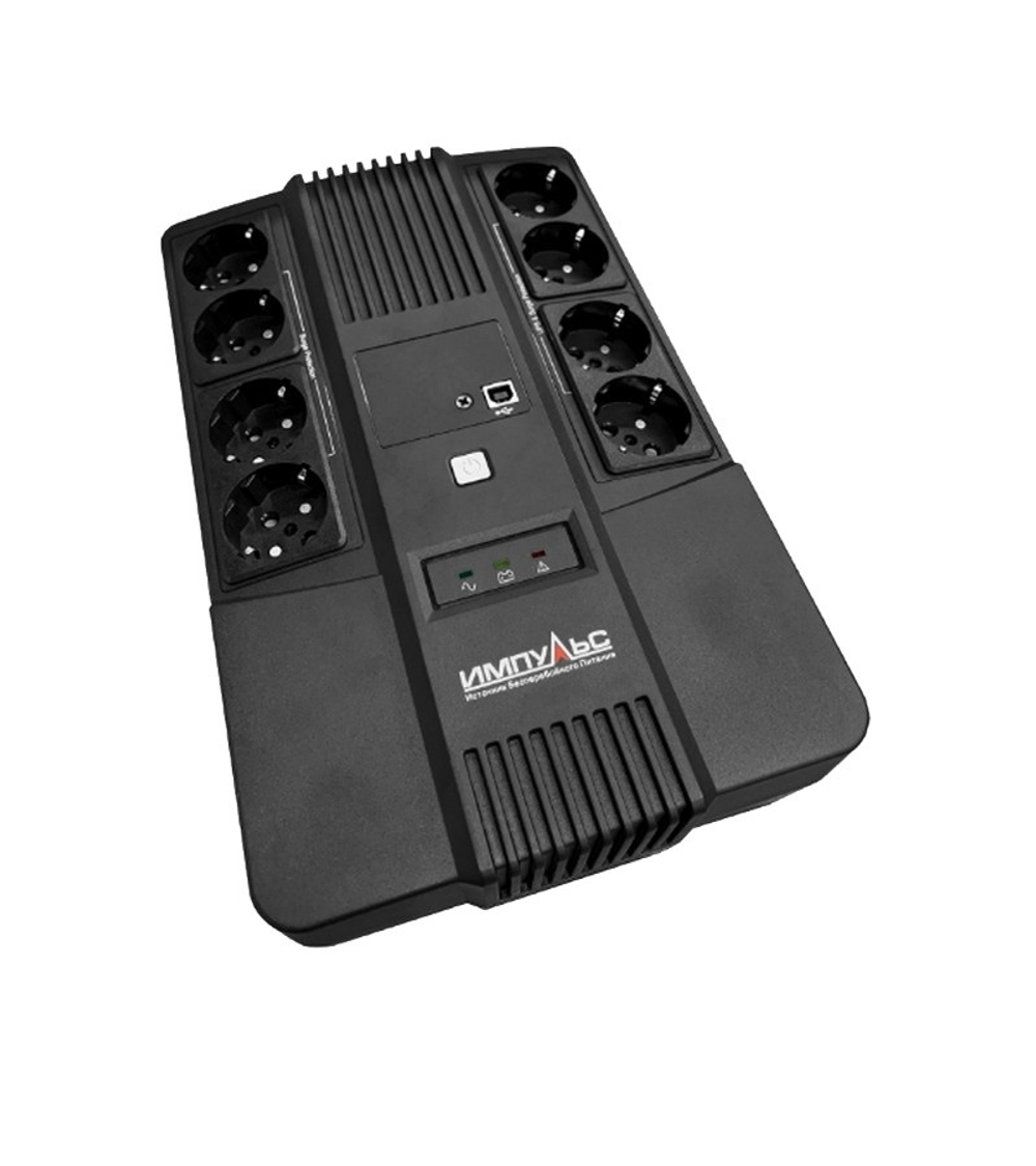 Импульс ИБП МАСТЕР 800 {800/480 ВА/Вт, LED, USB, RJ11/RJ45, CHRG USB, SCHUKOx8} {MT80107}