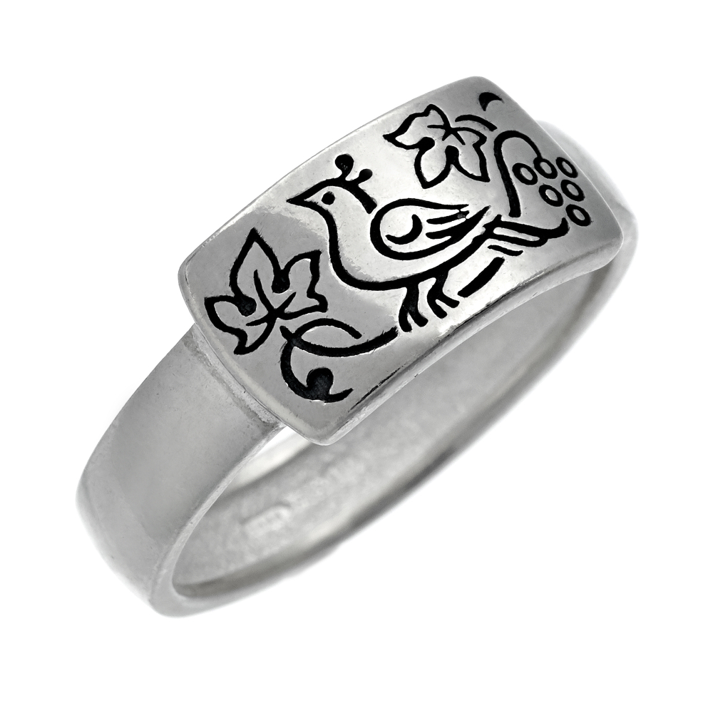 Кольцо из серебра/Белое
