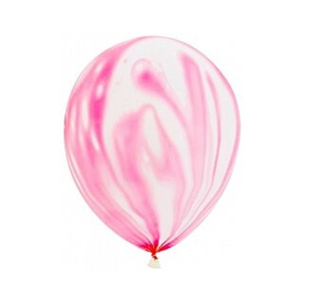 Воздушные шары с гелием и обработкой Мрамор Агат Pink Розовый 12"/30 см
