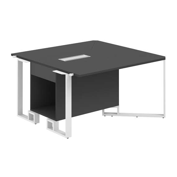 SP.0113.AN.AN.WH / Модуль боковой 1200х1200х750 / столешница:антрацит, подстолье:антрацит, металлокаркас:белый, лючок:серый