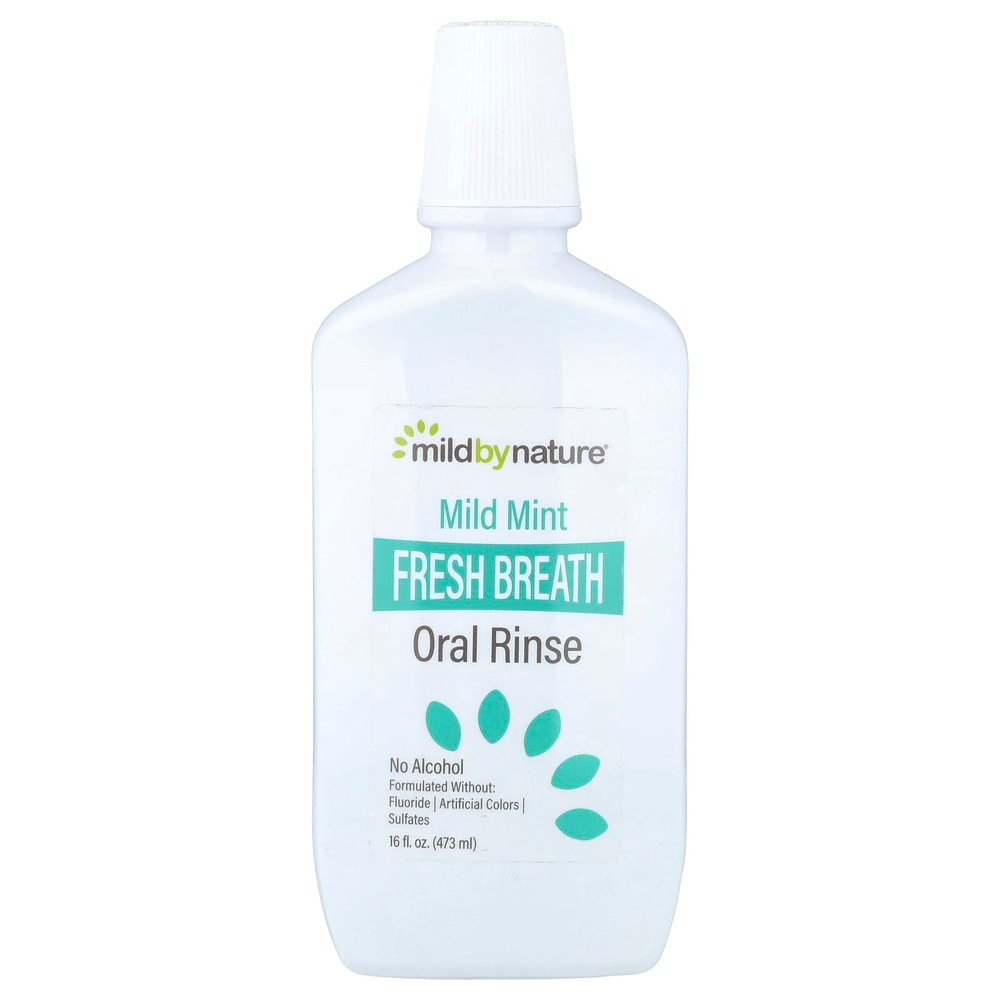 Mild By Nature, Ополаскиватель для полости рта Fresh Breath, без спирта, мягкая мята, 473 мл (16 жидк. Унций)