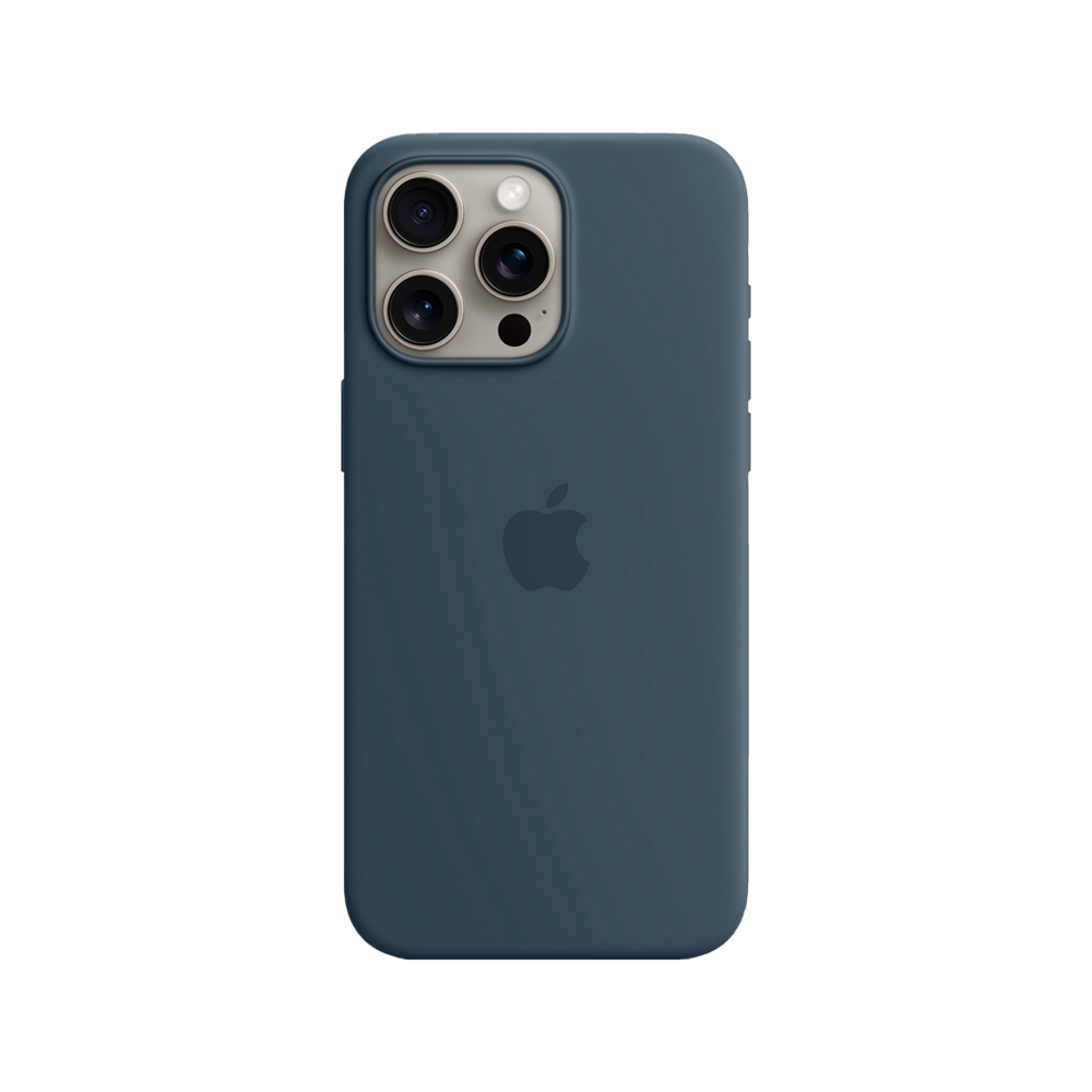 Силиконовый чехол с поддержкой MagSafe Apple Silicone Case для iPhone 15 Pro Max, Storm Blue (Штормовое небо)