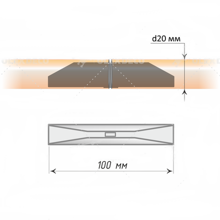Соединительный элемент для круглых металлических труб d20 мм