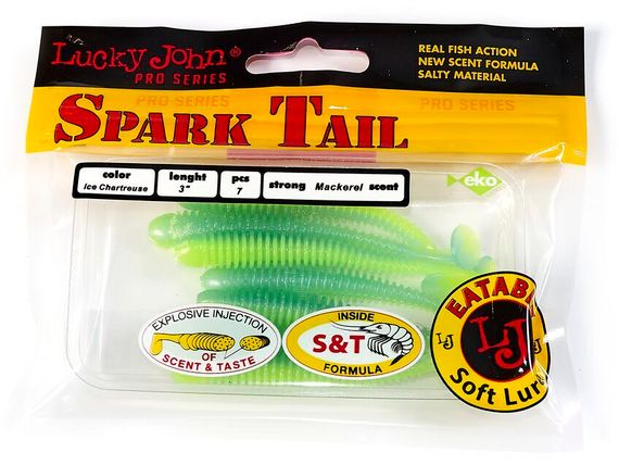 Виброхвосты съедобные LJ Pro Series Spark Tail 3,0in (7,6 см), цв. T57, 7 шт.