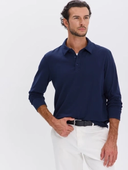 Повседневный базовый лонгслив поло