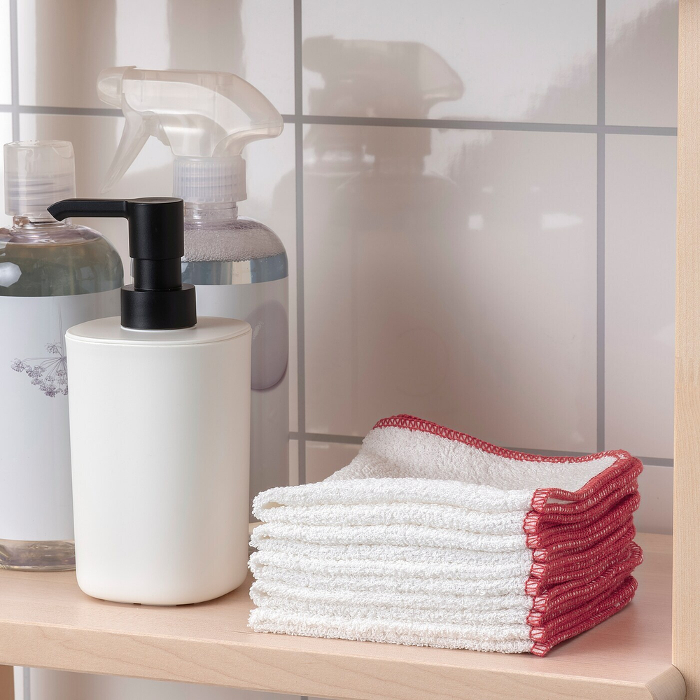 Тряпка для посуды IKEA HILDEGUN (ХИЛДЕГУН), Красный, 25х25 см