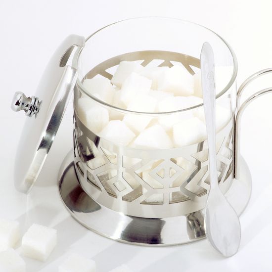 Сахарница 200 мл. из стекла и нержавеющей стали Kamille KM-7007