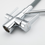 Смеситель для кухни 35к G4398-17 GAPPO гибкий излив, с вых. для питьевого фильтра, СЕРЫЙ-хром