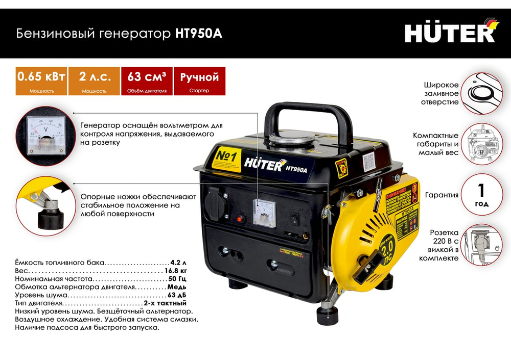 Электрогенератор Huter HT950A 64/1/1
