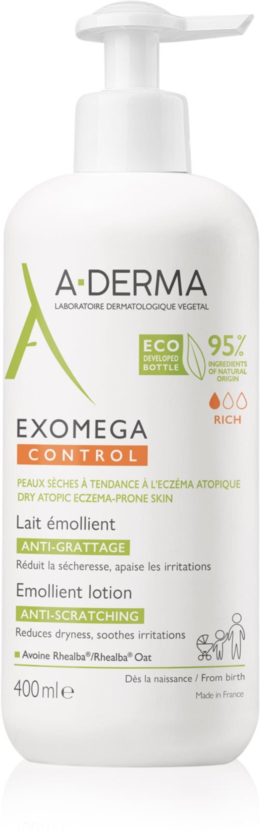A-Derma Exomega Control - молочко для тела против раздражения и зуда кожи /   400  ml  / GTIN 3282770149746