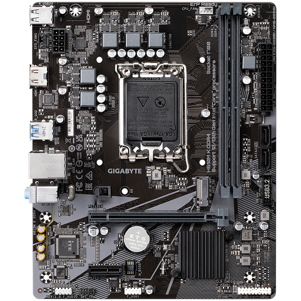 Материнская плата GIGABYTE H610 LGA1700 2 x DDR4 DIMM 1 x M.2 2 x SATA HDMI mATX