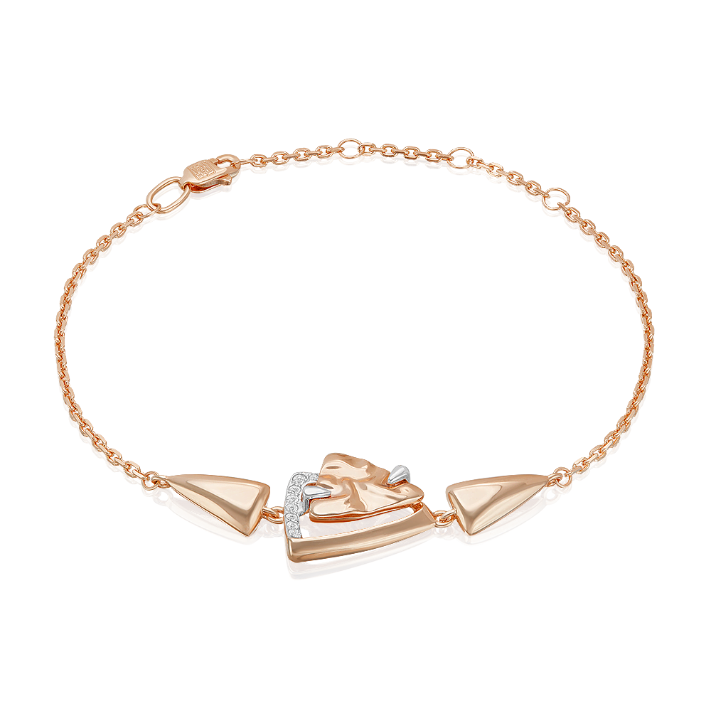 Браслет «Интрига» из красного золота c натуральными топазами white Артикул: 05-0761-00-201-1110