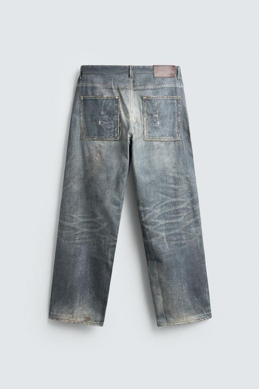 ZARA ДЖИНСЫ BAGGY С ПРИНТОМ, ЯРКО-СИНИЙ