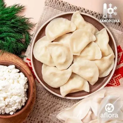 Фотография Вареники с творогом и зеленью домашние / 500 гр купить в магазине Афлора
