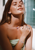 Колье «Трилистник» с лавандовым аметистом