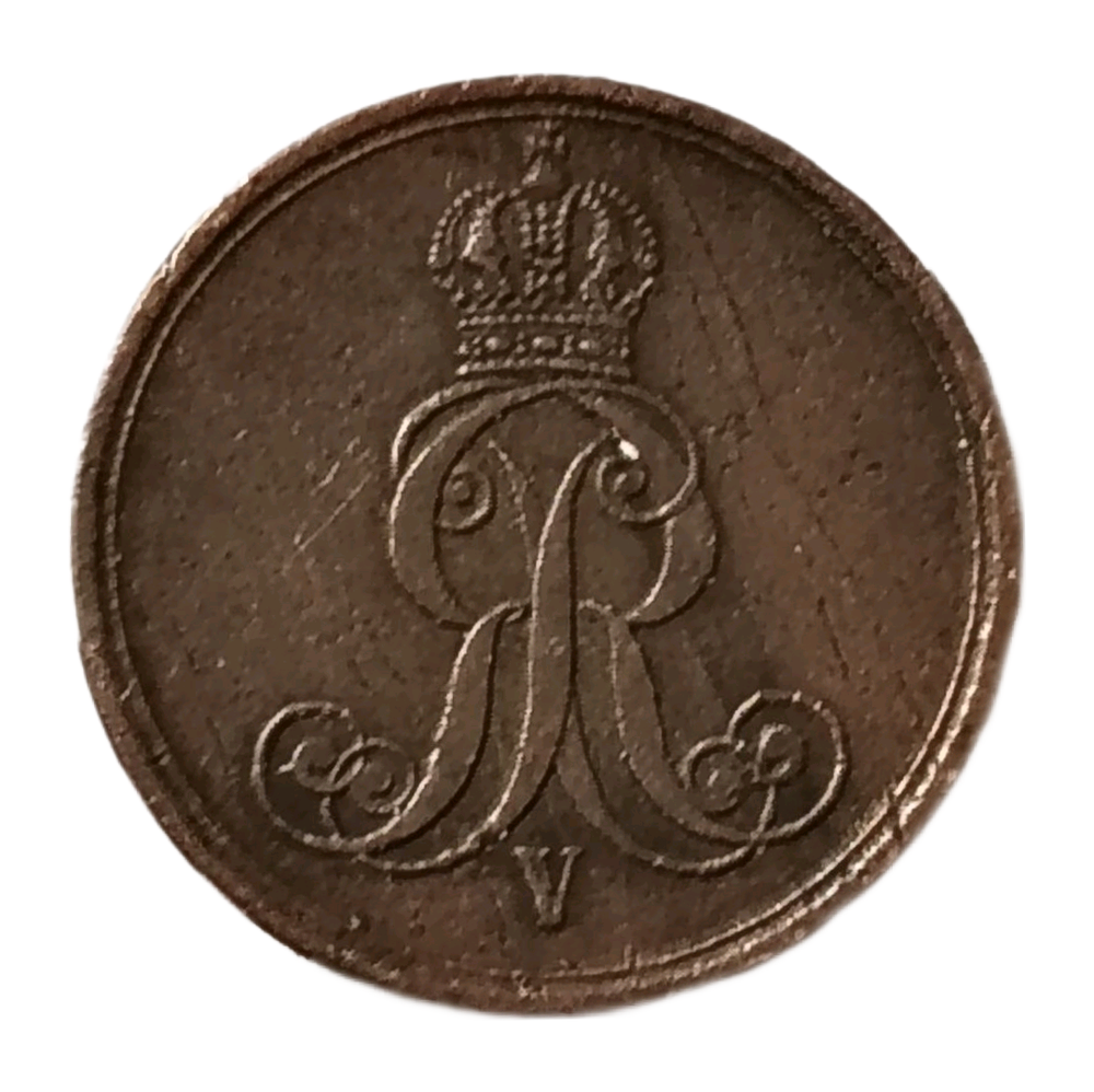 Монета Германии (Королевство Ганновер) 1 пфенниг 1862 год