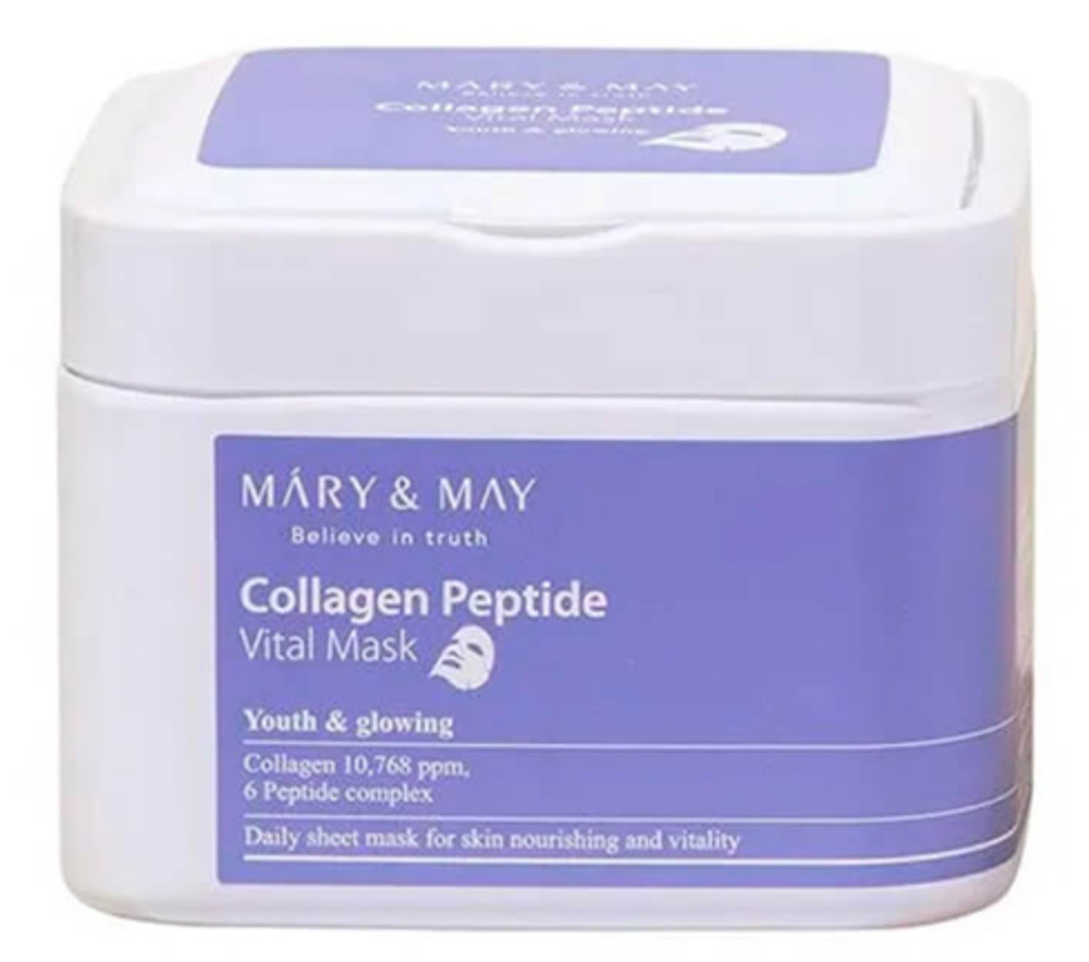 Mary&May Collagen Peptide Vital Mask тканевые маски с коллагеном и пептидами 30шт