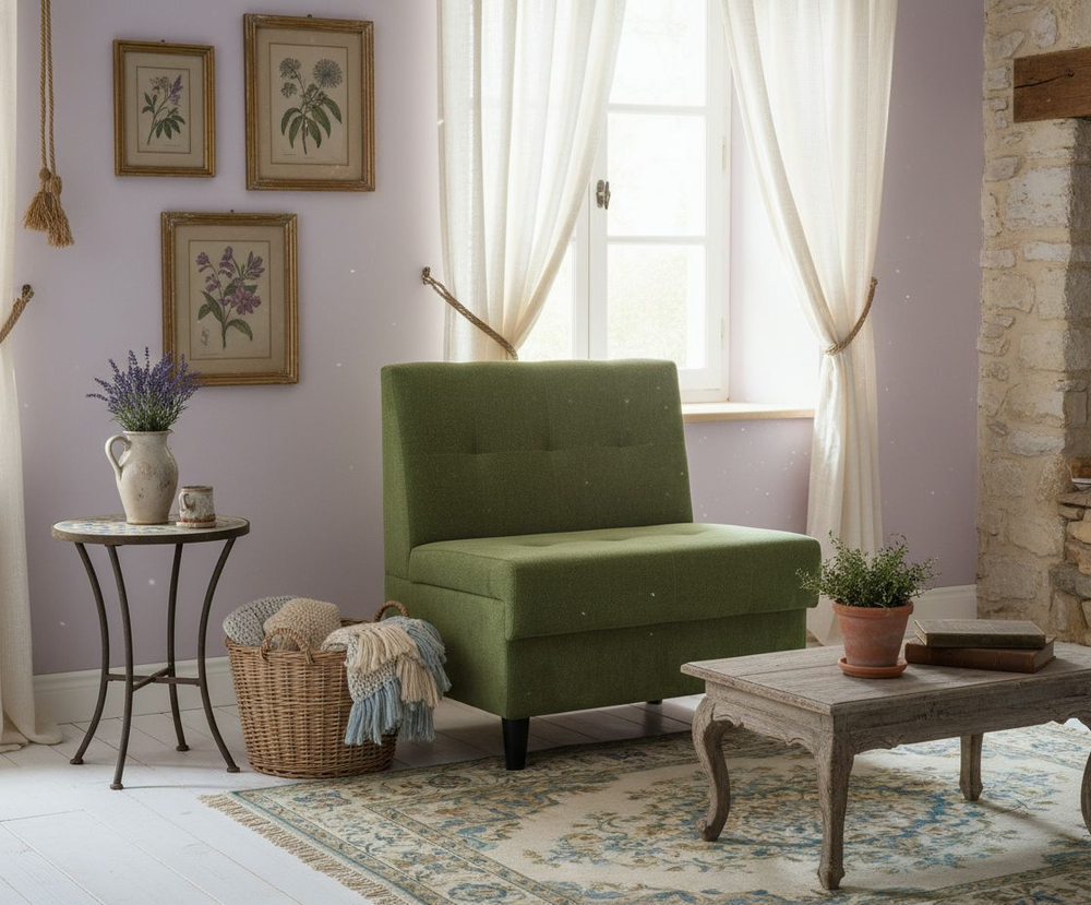 Стильный компактный диван Фабрики ОНИКС из практичного и износостойкого материала с оригинальным дизайном, вместительным ящиком для хранения, мягким наполнителем для дома, дачи и офиса