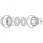Комплект гаек для насоса WILO R11/2quot;-R1quot;GT (3XPART)+BOX-CHR