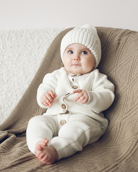 Комбинезон вязаный Classic Biniboo молочный