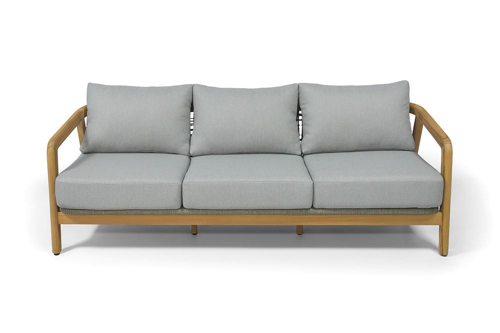 "Лейпциг" лаунж-зона из тика на 5 персон, цвет серый