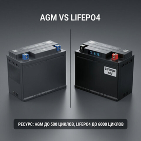 LiFePO4 или AGM: сравнение аккумуляторов и расчёт выгоды на 6000 циклов для дома