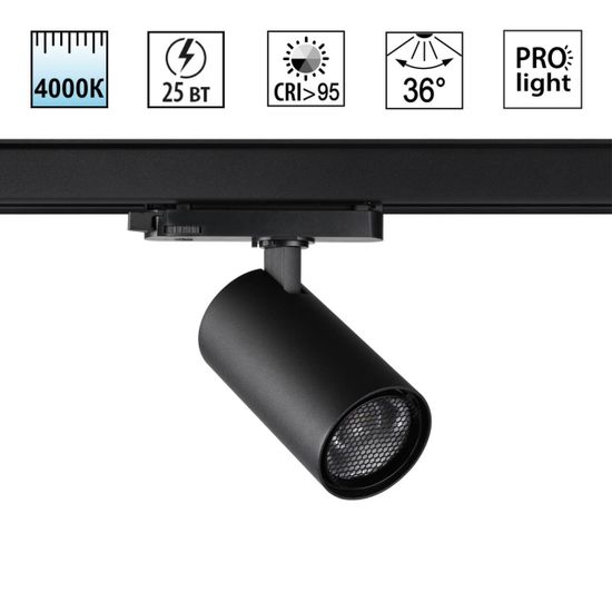 359568 PORT NT25 000 черный Светильник трехфазный трековый светодиодный IP20 LED 25W 4000K 220-240V HELIX