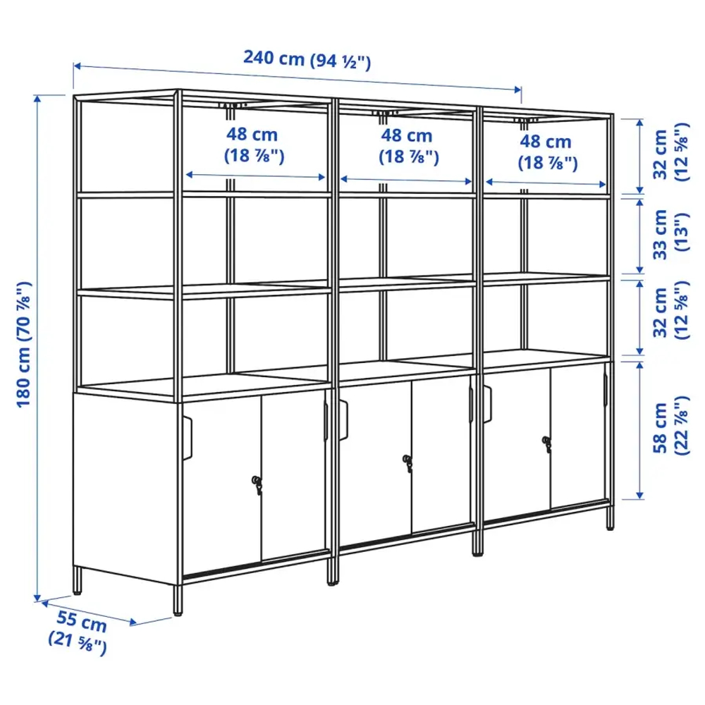 Шкаф - TROTTEN IKEA/ ТРОТТЕН ИКЕА,  240х180 см, белый