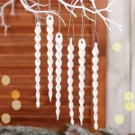 Подвеска «Волшебная сосулька» 13 см (набор 6 шт), Белый