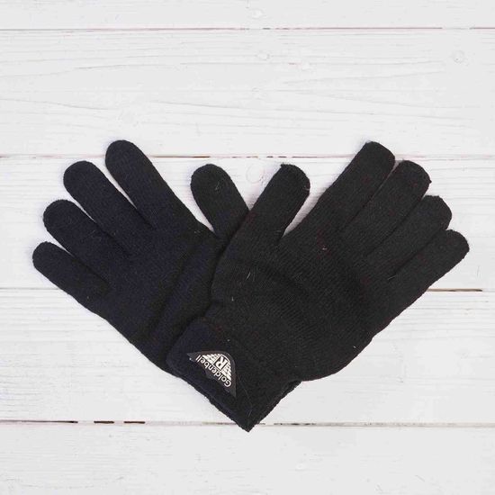 Перчатки двойные с начёсом , ангора (чёрн)