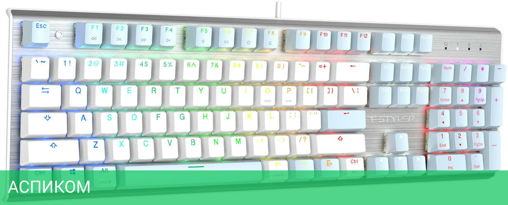 Клавиатура A4Tech Fstyler Neon синий/белый (FS100)