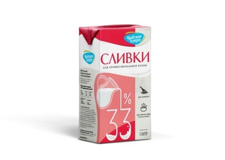 Сливки животные "Чудское Озеро" 33% 1л/упак.