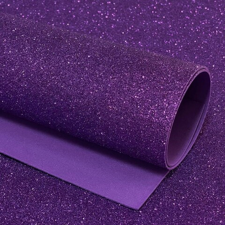 Фоамиран с глиттером  AstraCraft креатив, 20х30см, 2мм,цв.фиолетовый