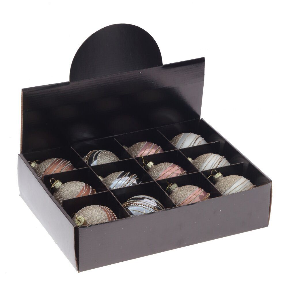 GAEM Набор из 12шт Украшение новогоднее "Шар", D 8 см, L35 W25 H8,5 см