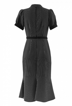 Креповое платье с коротким рукавом и V-образным вырезом 07-01-20 SS