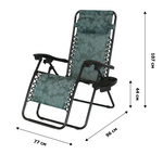 Кресло -шезлонг Фиеста арт.CK-175/flowers  с подстаканником (2шт.в упаковке (каркас черный, ткань зеленая с узором))