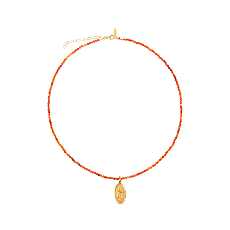 Колье Апероль Овальное с Сердоликом