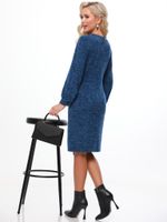 Трикотажное платье синее с разрезом DStrend (Акция)