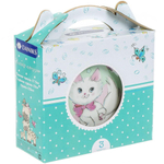 Набор посуды керам, 3 шт, Котик, тар 17.5см,сал 15см,круж 230мл, Daniks, C655